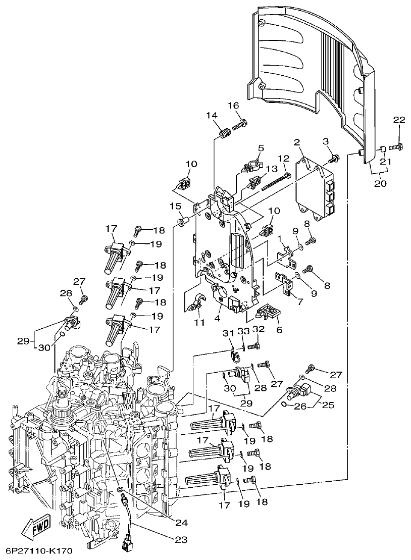 Yamaha F250GET, FL250GET ELECTRICAL 1 parts diagram